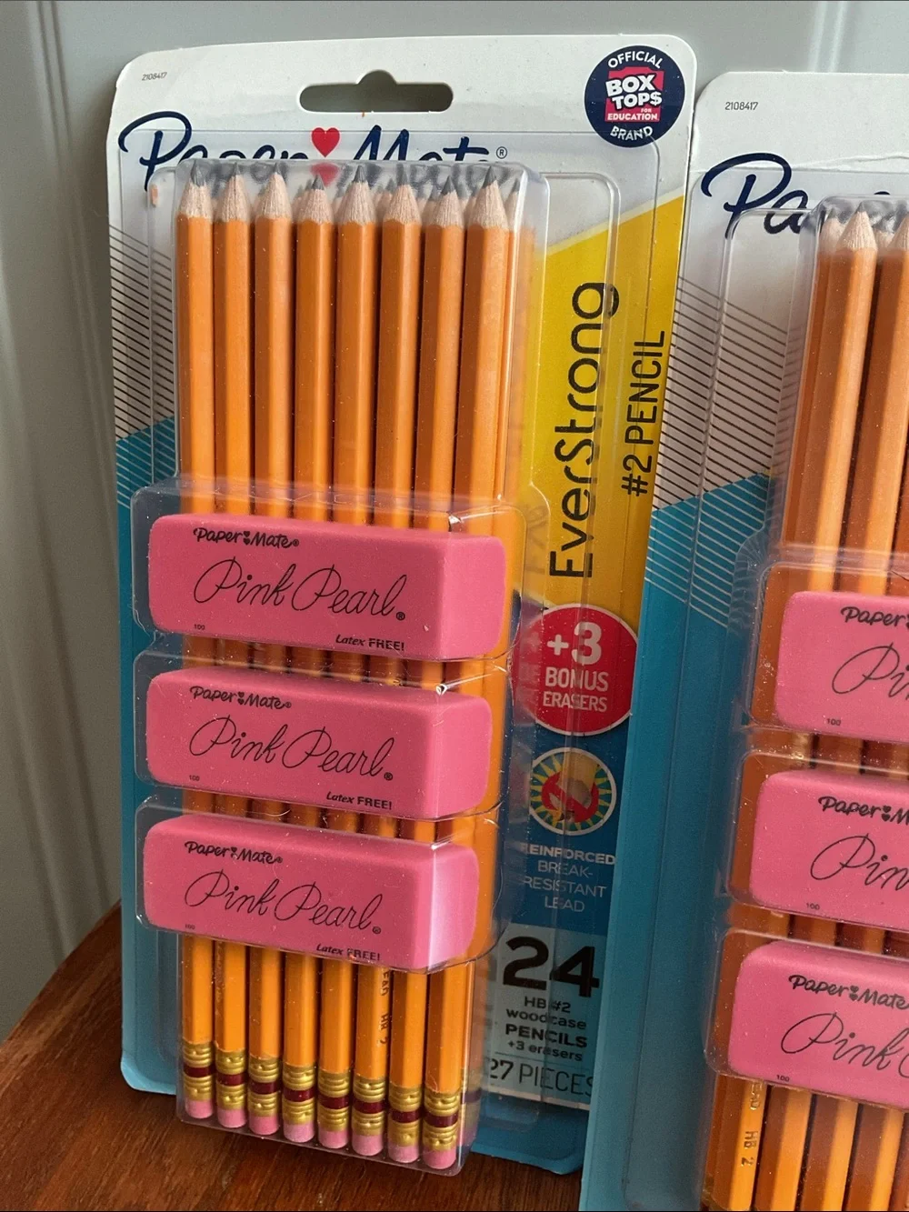 #2 Pencil Pack with Pink Pearl Erasers - Orange Pencils (3 Pack)